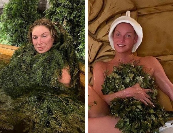 Кому еловые ветки к лицу? Жаркий баттл мамы Тимати и Волочковой, отдыхающих в бане